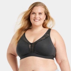 Auden cotton wire free gray bra